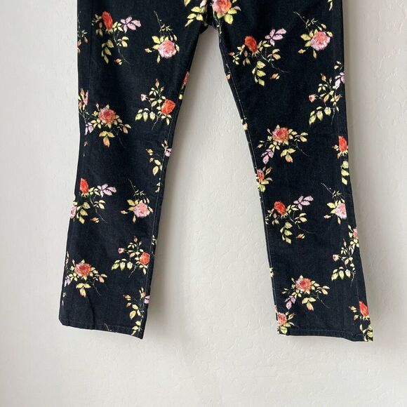 R13 Black Kick‎ Fit Floral Print High Rise Cropped Flare Pants Size 27 - Picture 4 of 13